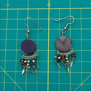 Elegant Purple stone Dangle Earrings